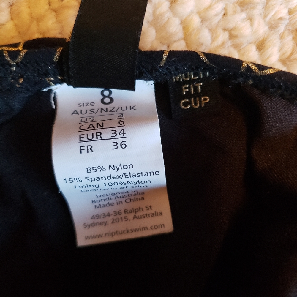 NWOT NipTuck Swim black gold geometric swim suit 4 - Picture 12 of 13